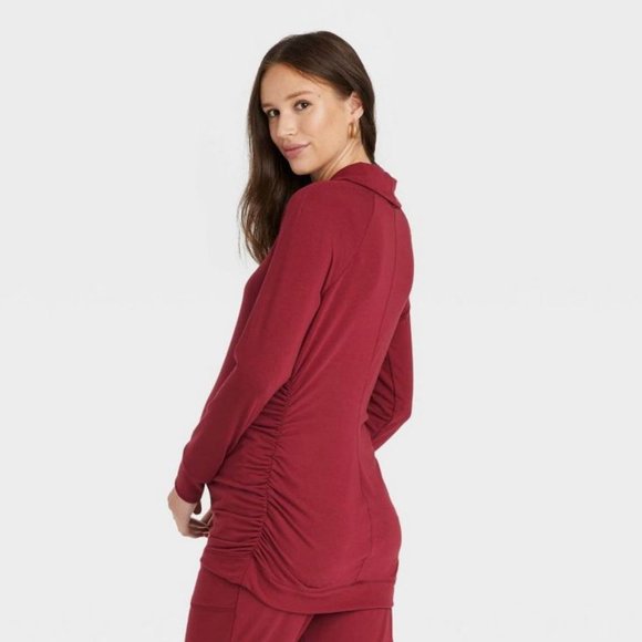 Pullover Maternity Sweatshirt-Red-Ingrid & Isabel - Picture 2 of 2